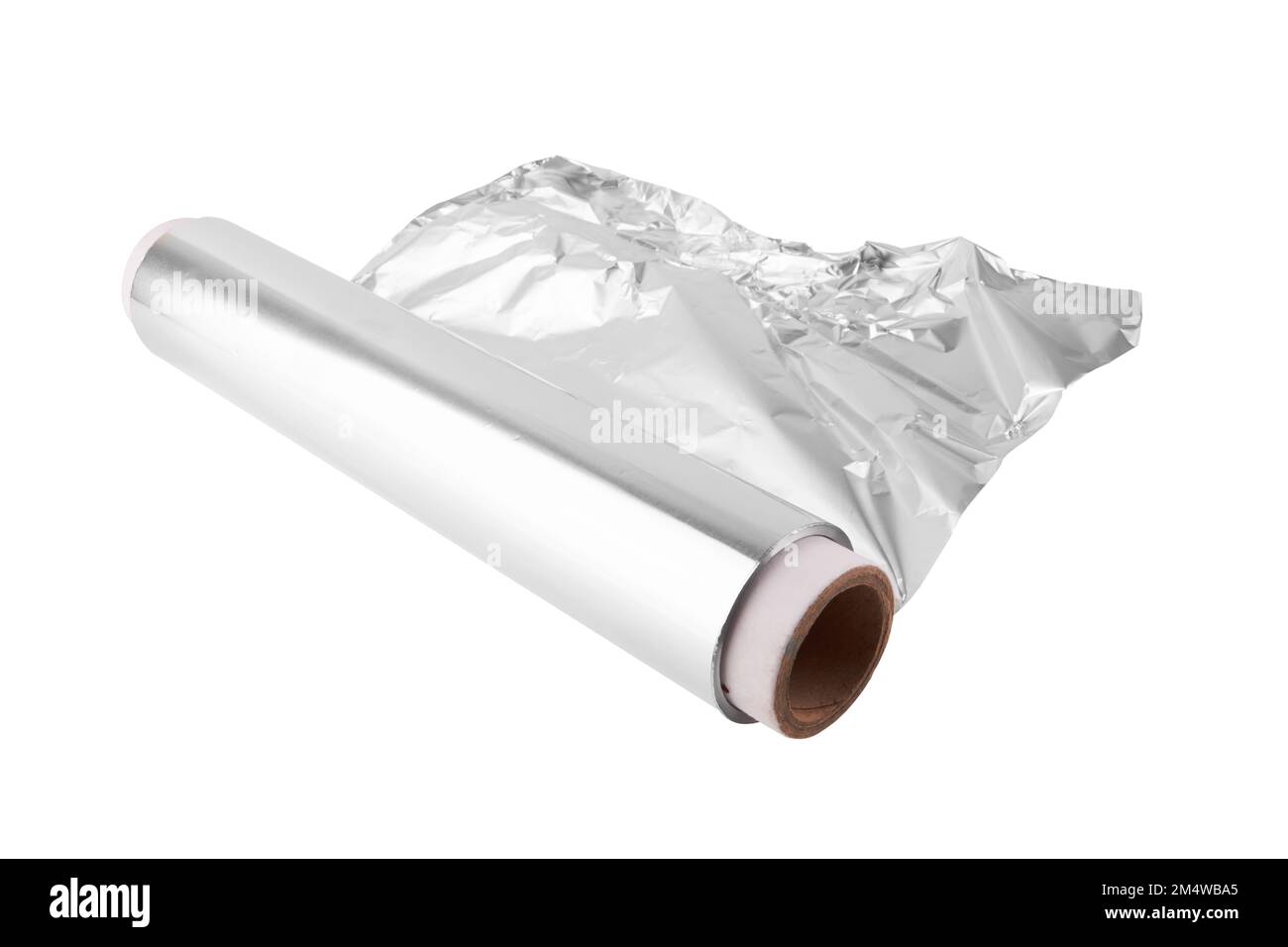 Close up of an aluminum foil on white background Stock Photo