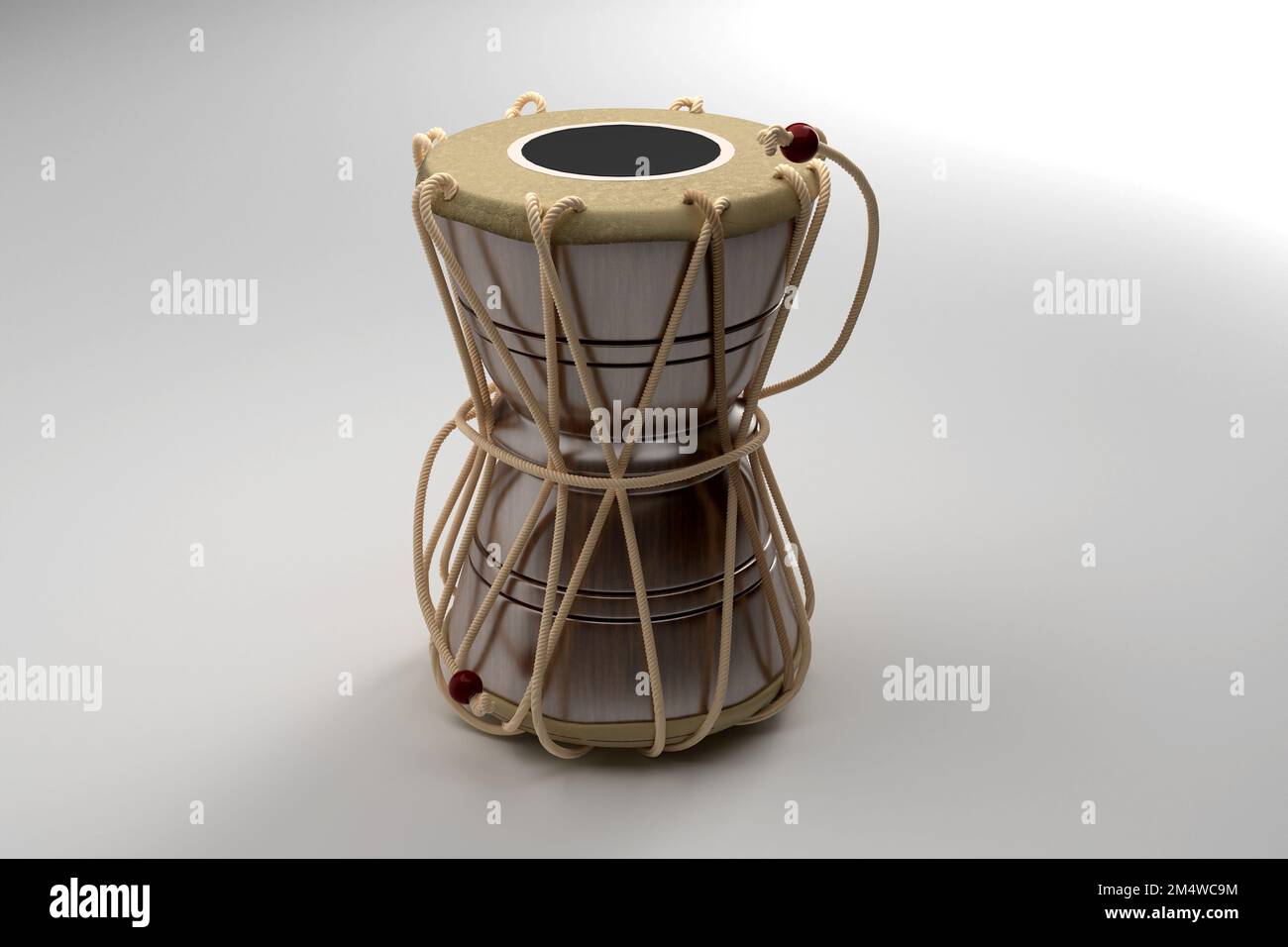 Shiva's Damru Damaru Indian Music Instrument on white background - 3D ...
