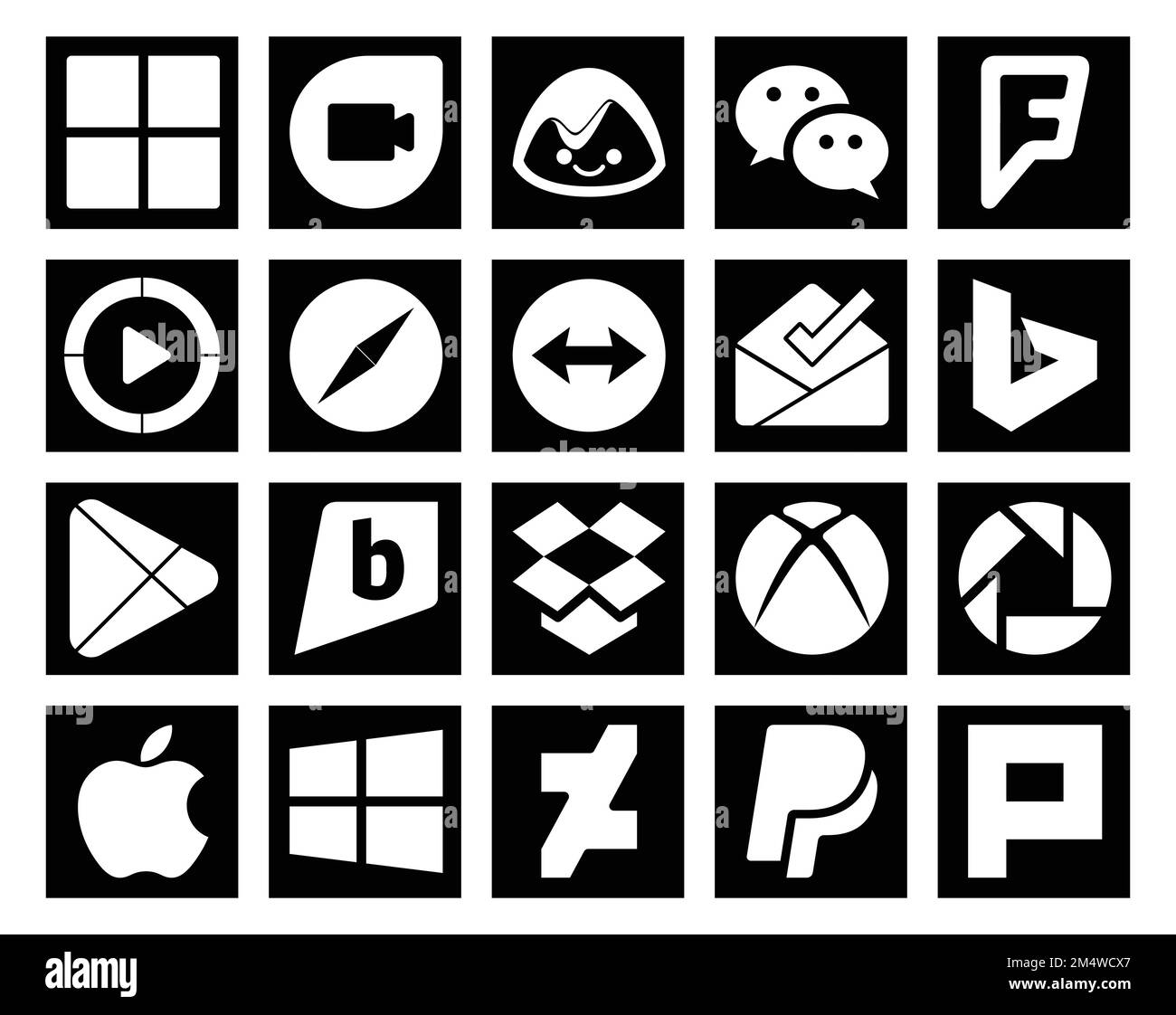 20 Social Media Icon Pack Including xbox. brightkite. safari. apps. bing Stock Vector Image