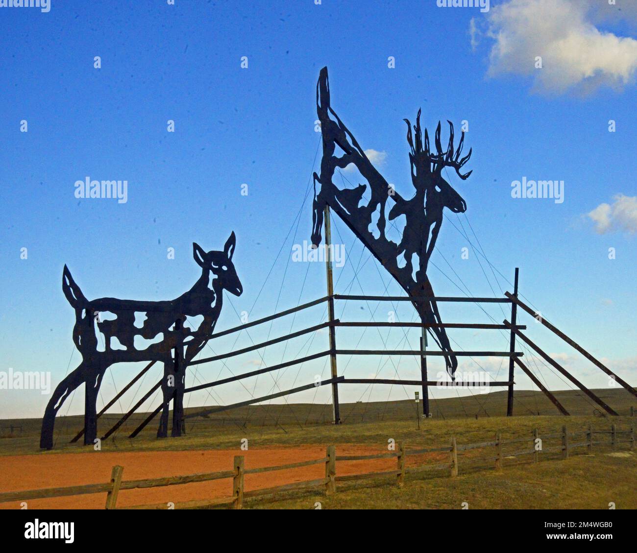 Enchanted Highway Sculptures in Regent North Dakota Stock Photo Alamy