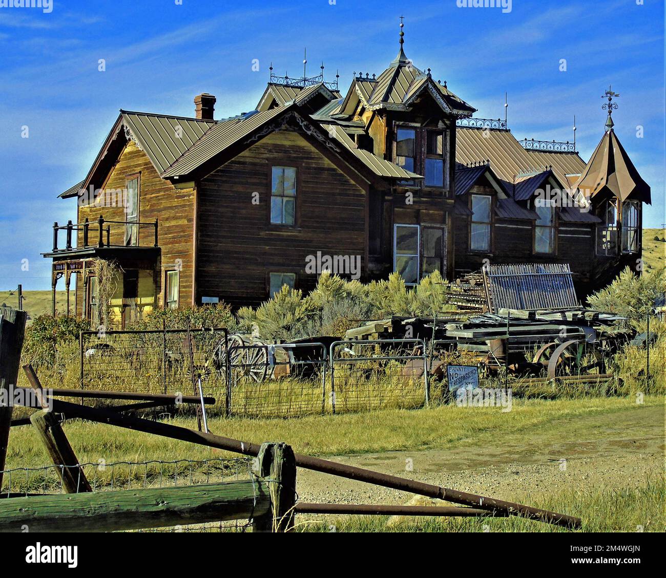 Vintage Buildings Navada City Montana Stock Photo Alamy