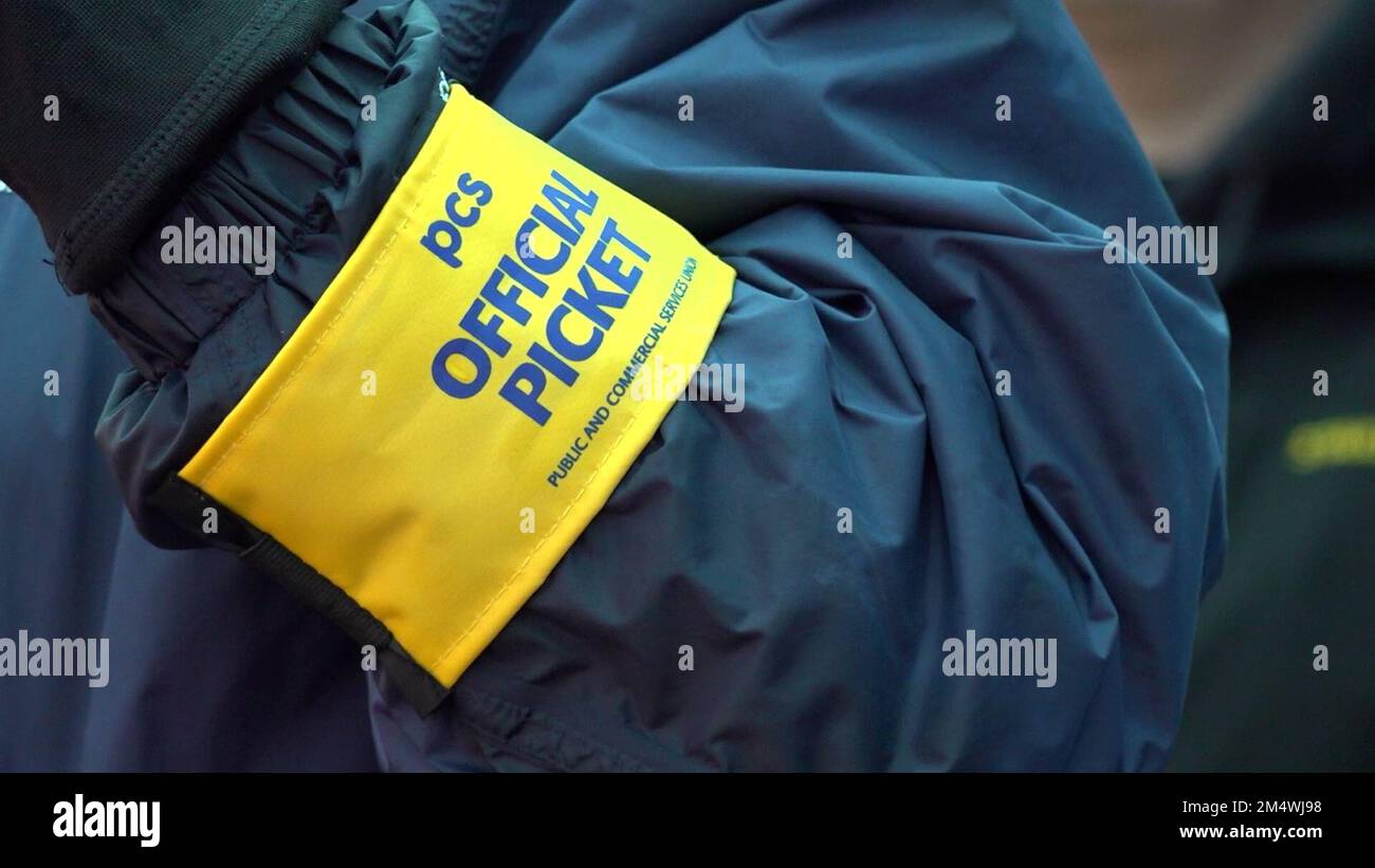 Grab from PA video of members of the Public and Commercial Services