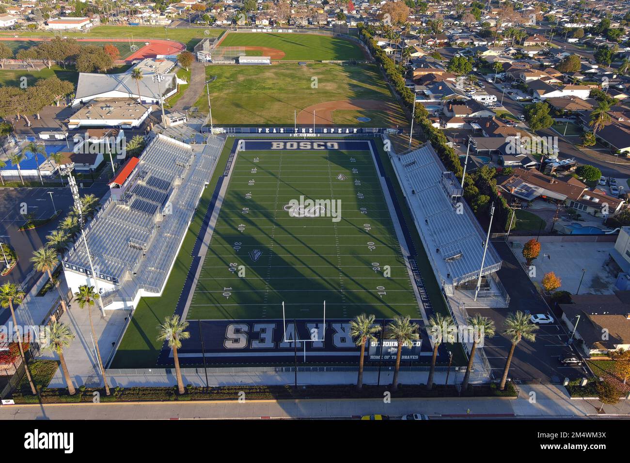 A general overall aerial view of the Panish Family Stadium at St. John