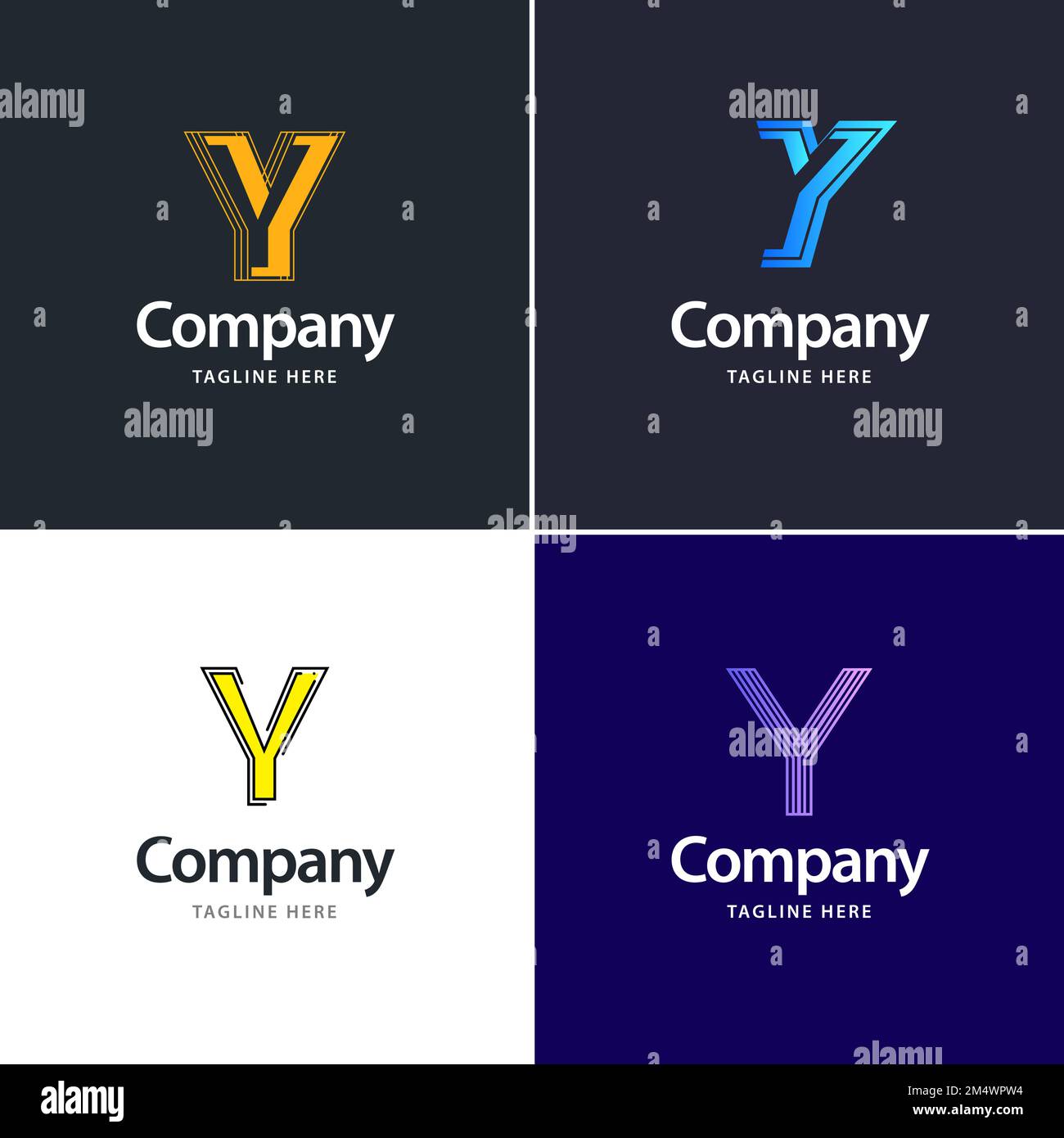 Letter Y Big Logo Pack Design Creative Modern logos design for your business Stock Vector Image