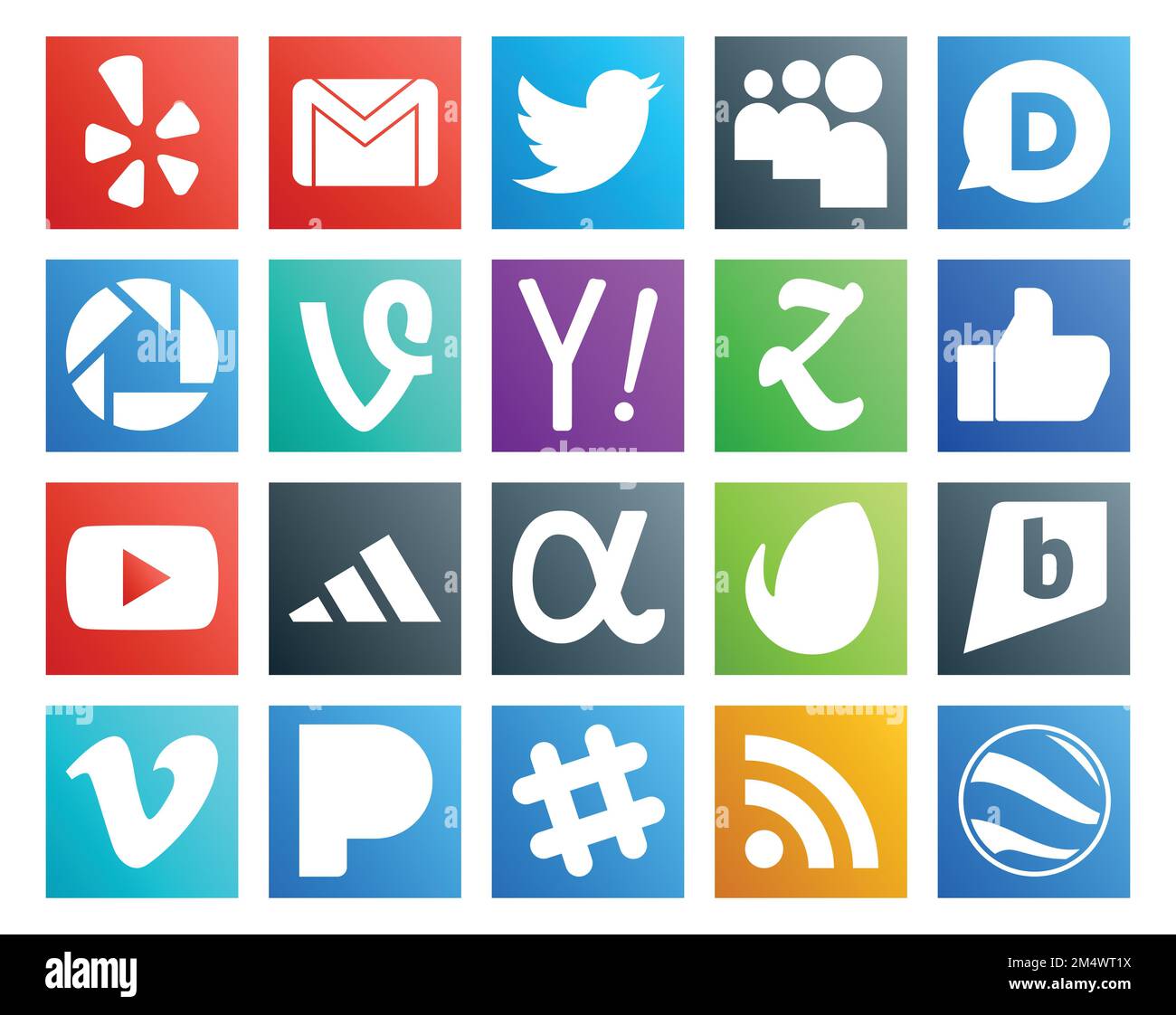 20 Social Media Icon Pack Including app net. video. picasa. youtube ...