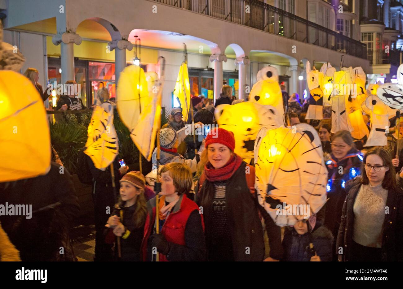 The Burning the Clocks parade in Brighton Stock Photo Alamy
