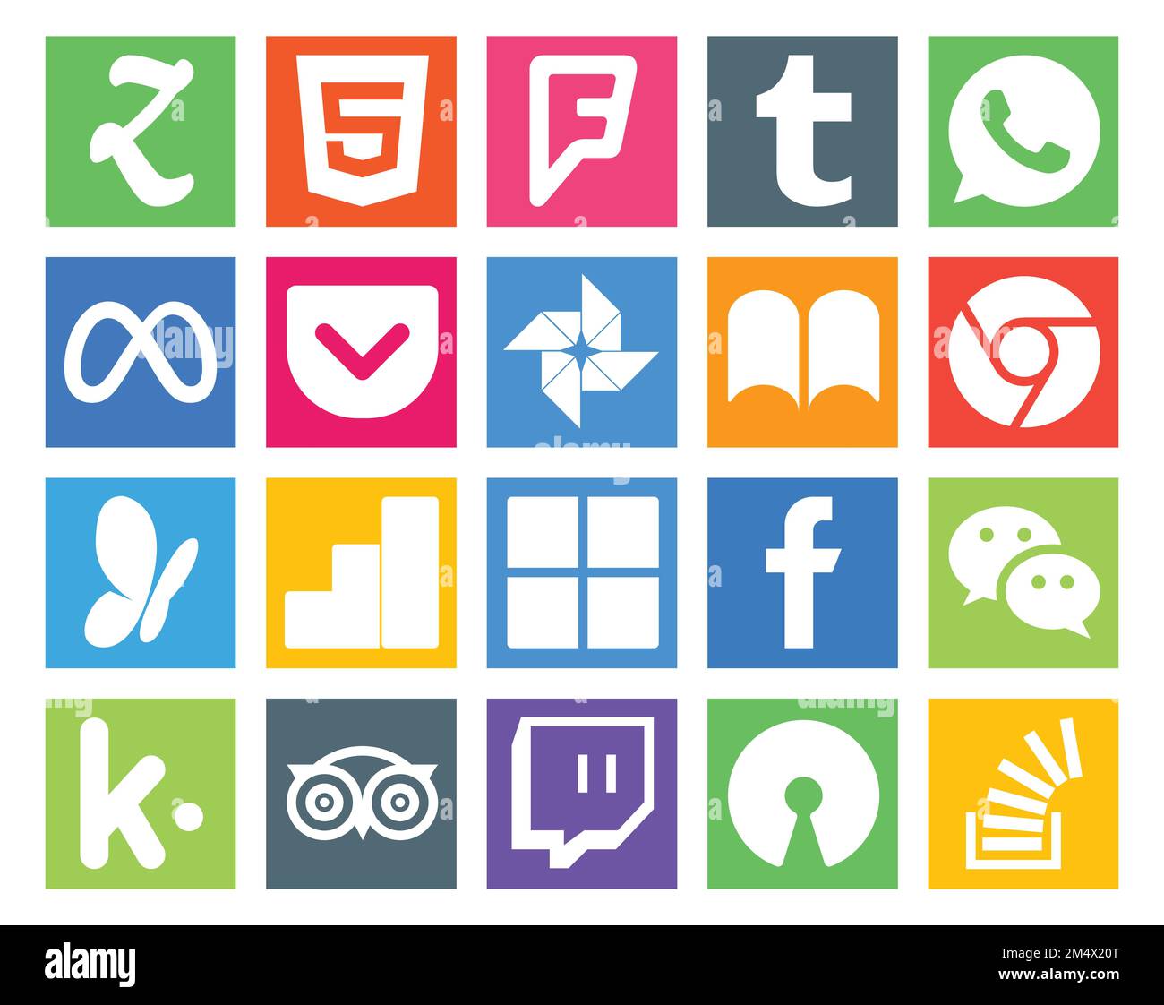 20 Social Icon Pack Including kik. photo. google analytics Stock Vector & Art - Alamy