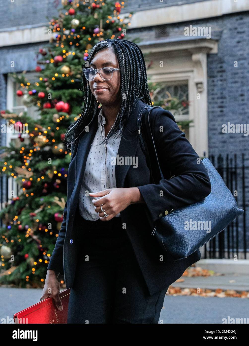 Kemi Badenoch, MP, Secretary of State for International Trade, Conservative Party government politician, Downing Street, UK Stock Photo