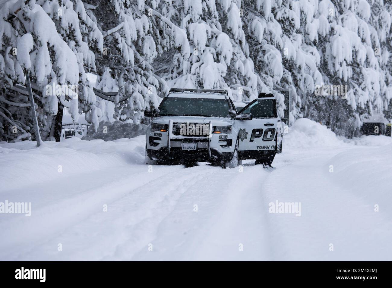 police during heavy snowfall Stock Photo - Alamy