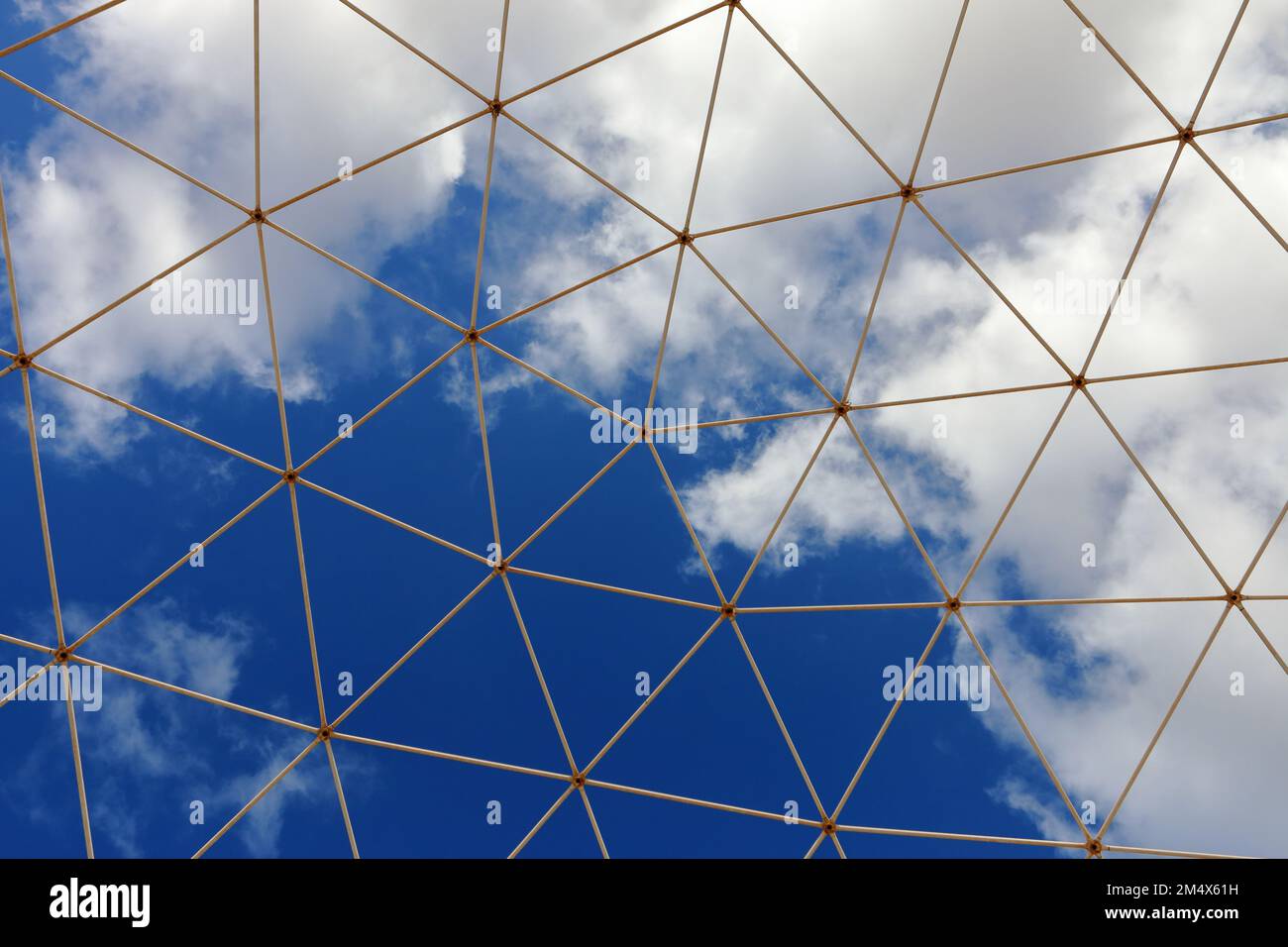 the  frame work of a geodesic dome structure in Corralejo Stock Photo