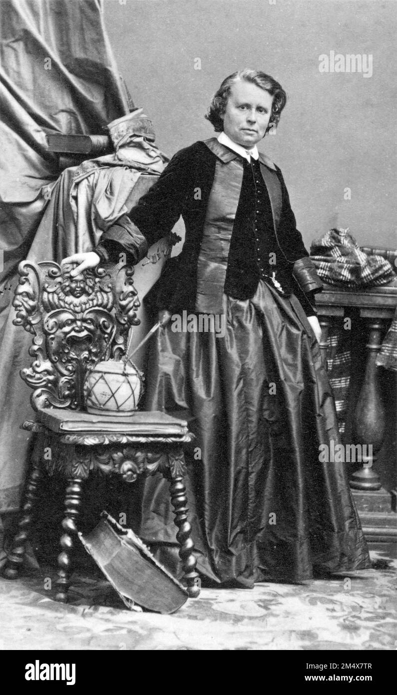 Portrait of Rosa Bonheur (Marie-Rosalie Bonheur: 1822-1899) by André Adolphe-Eugène Disdéri, c. 1861-64 Stock Photo