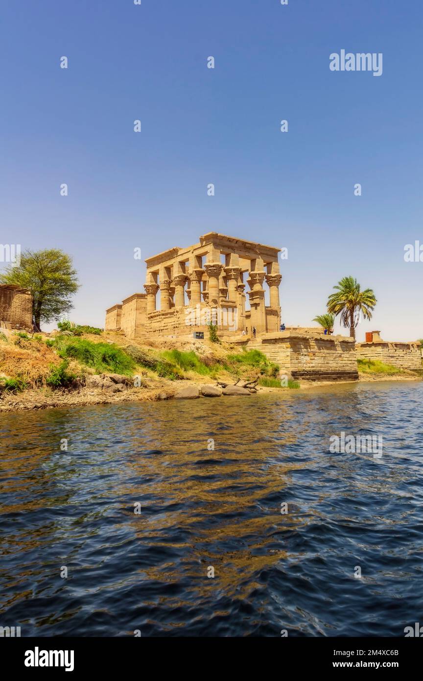 Egypt, Aswan Governorate, Aswan, Trajans Kiosk in Temple of Philae Stock Photo