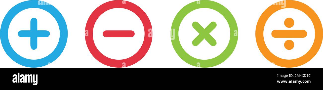 Basic mathematical symbol. Plus and minus icon set. Math symbol. equals ...