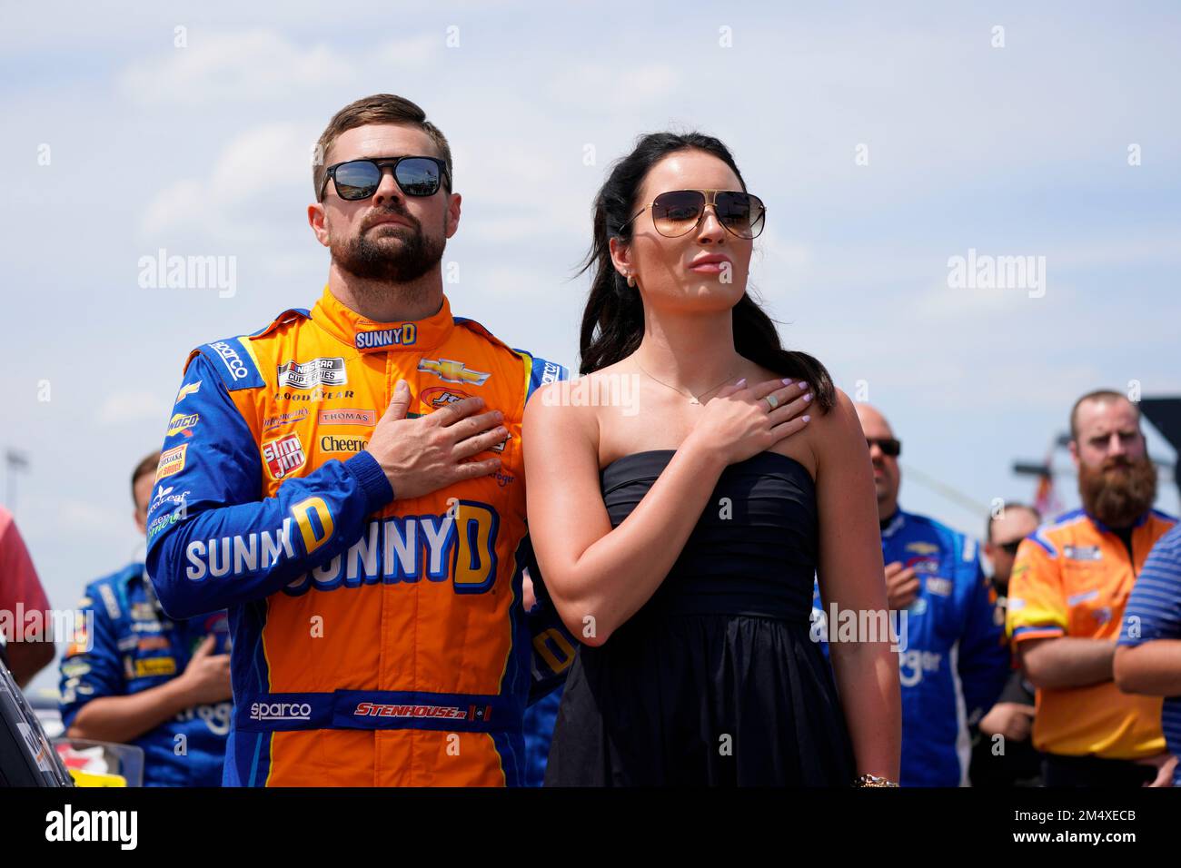 Ricky Stenhouse Jr. takes to the track for the Enjoy Illinois 300 at Gateway at World Wide Technology Raceway in Madison, IL. Stock Photo