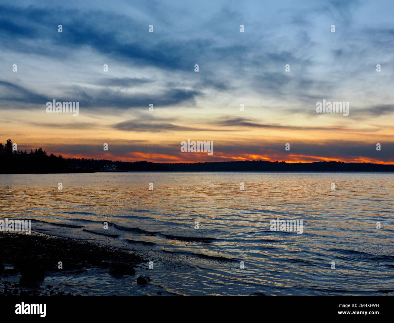 Sunset at Steilacoom Stock Photo Alamy