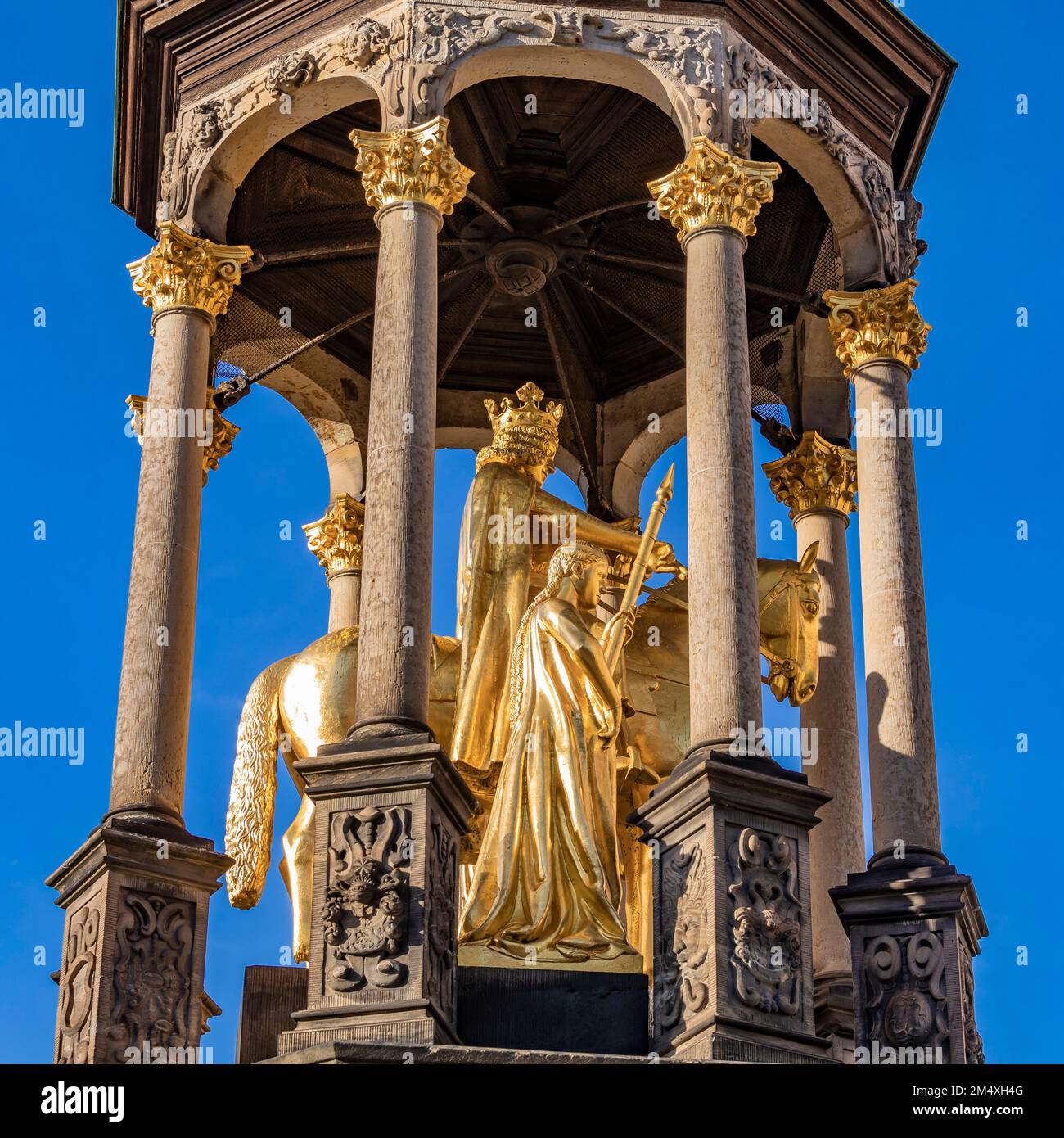 Germany, Saxony-Anhalt, Magdeburg, Magdeburger Reiter statue Stock Photo