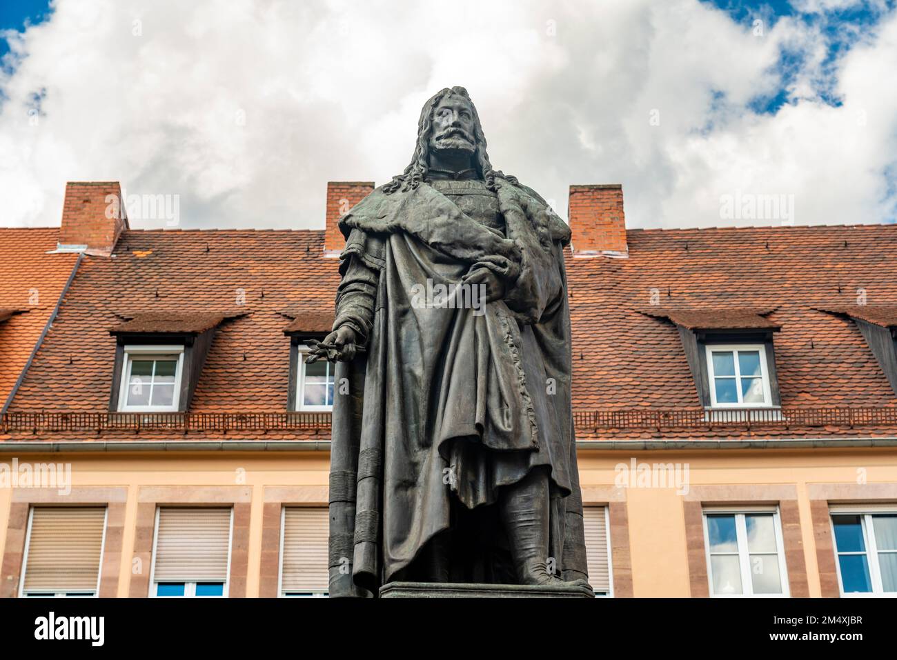 Germany, Bavaria, Nuremberg, Statue of Albrecht Durer Stock Photo