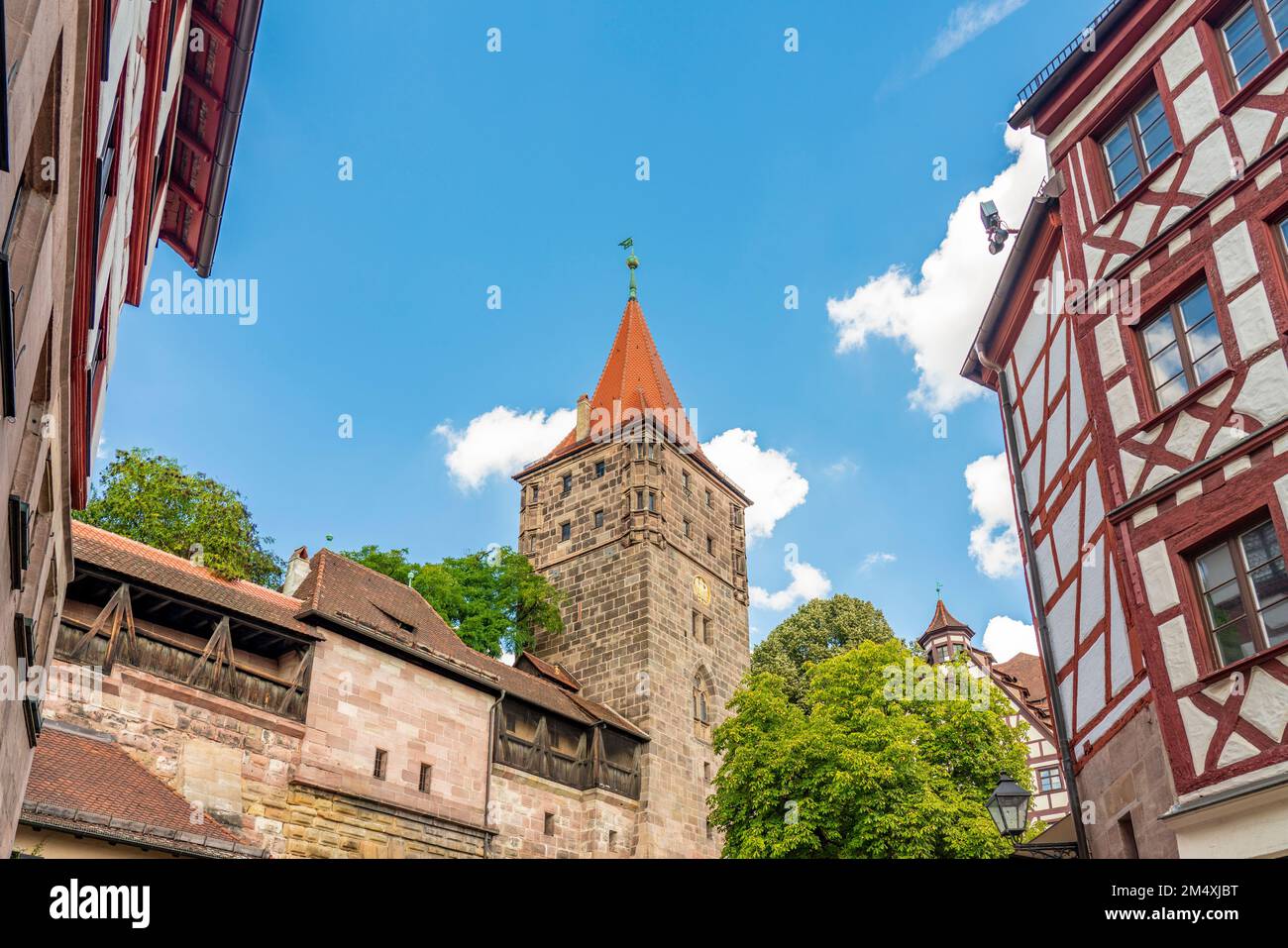 Germany, Bavaria, Nuremberg, Exterior of historic Tiergartnertorturm Stock Photo