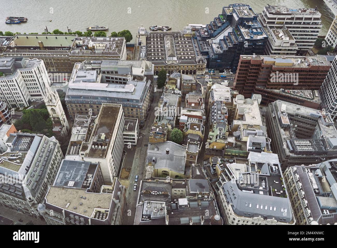 Aerial view of buildings and river in city hi-res stock photography and ...