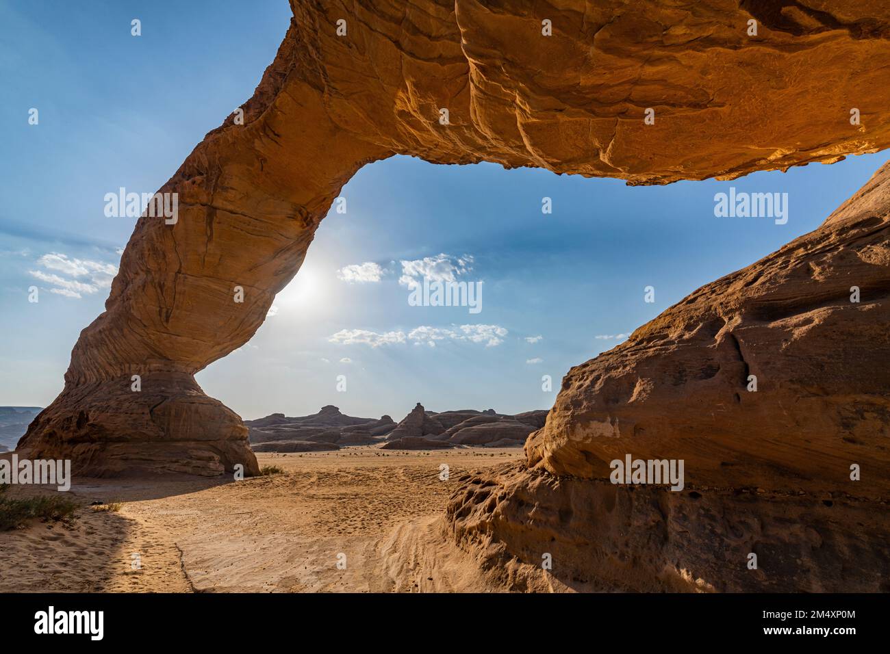 Saudi Arabia, Medina Province, Al Ula, Rainbow Rock natural arch Stock Photo