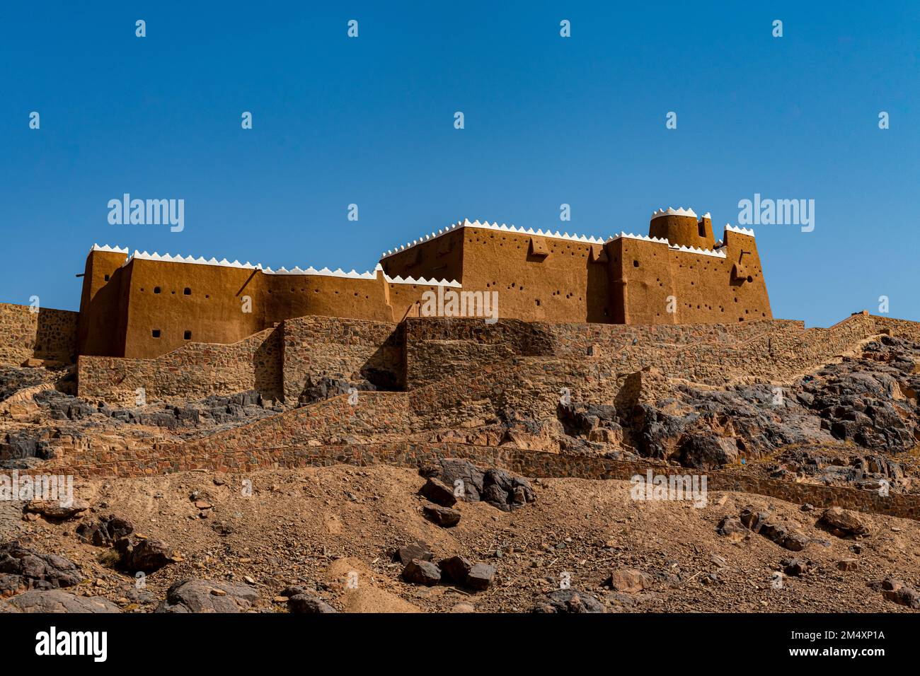 Saudi Arabia, Hail Province, Ha’il, Exterior of historic AArif Fort Stock Photo