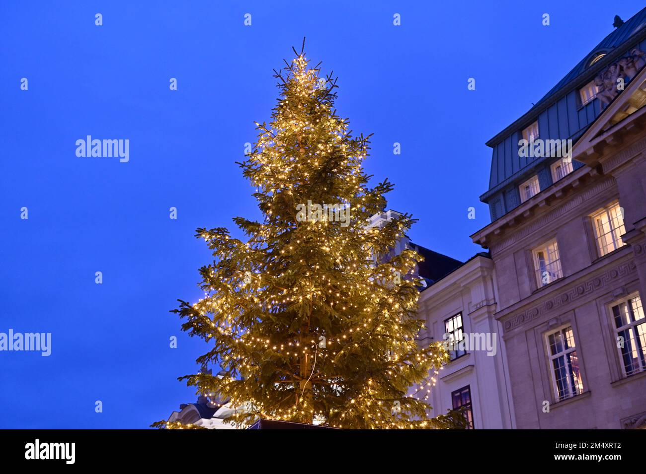 Vienna, Austria. December 23, 2022.  Christmas market at Hof in Vienna Stock Photo