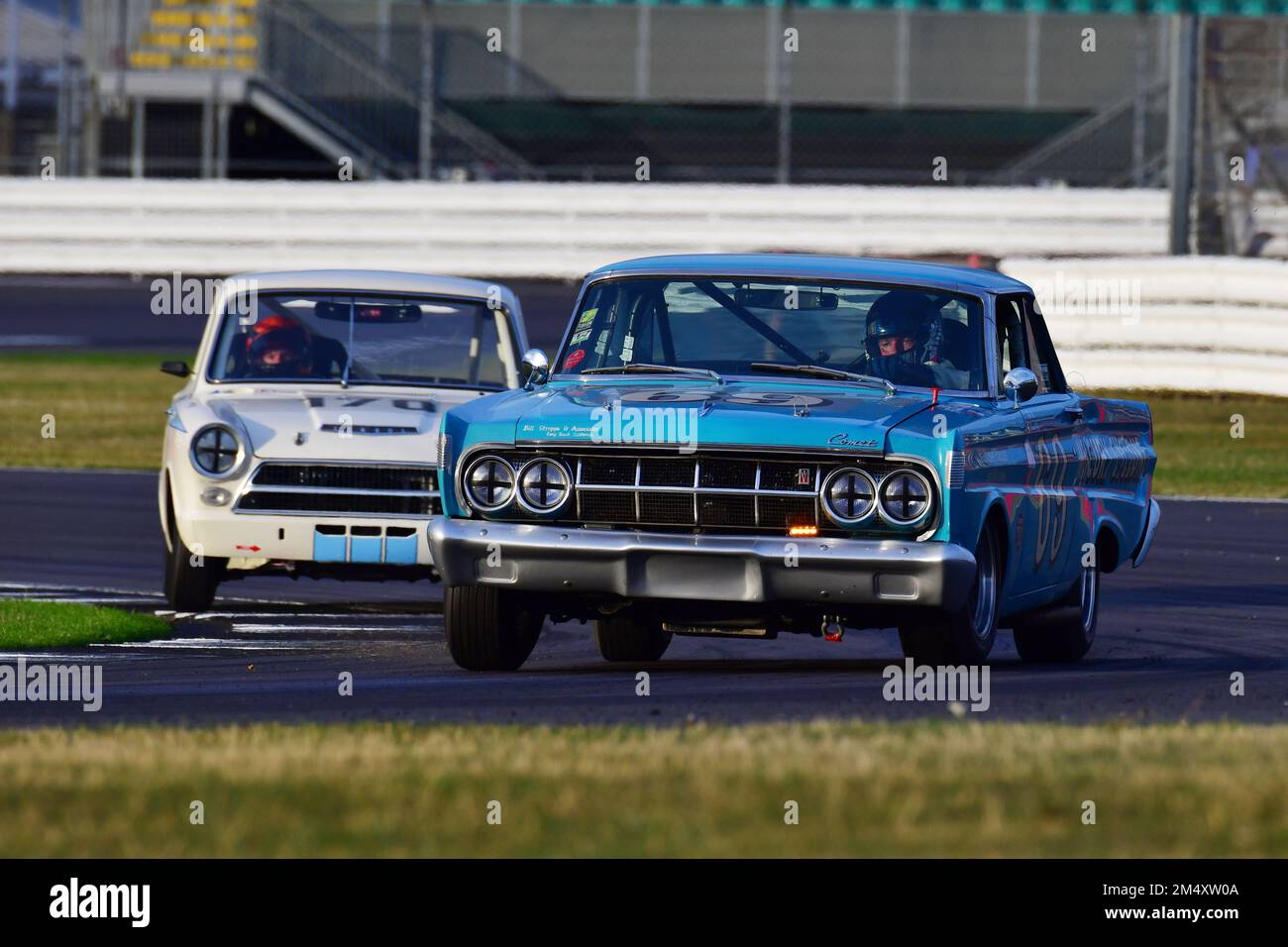 Roger Wills, Mercury Comet Cyclone, Adrian Flux Trophy for Transatlantic Pre ’66 Touring Cars, predominantly V8 Americana vs the UK racing stalwarts F Stock Photo