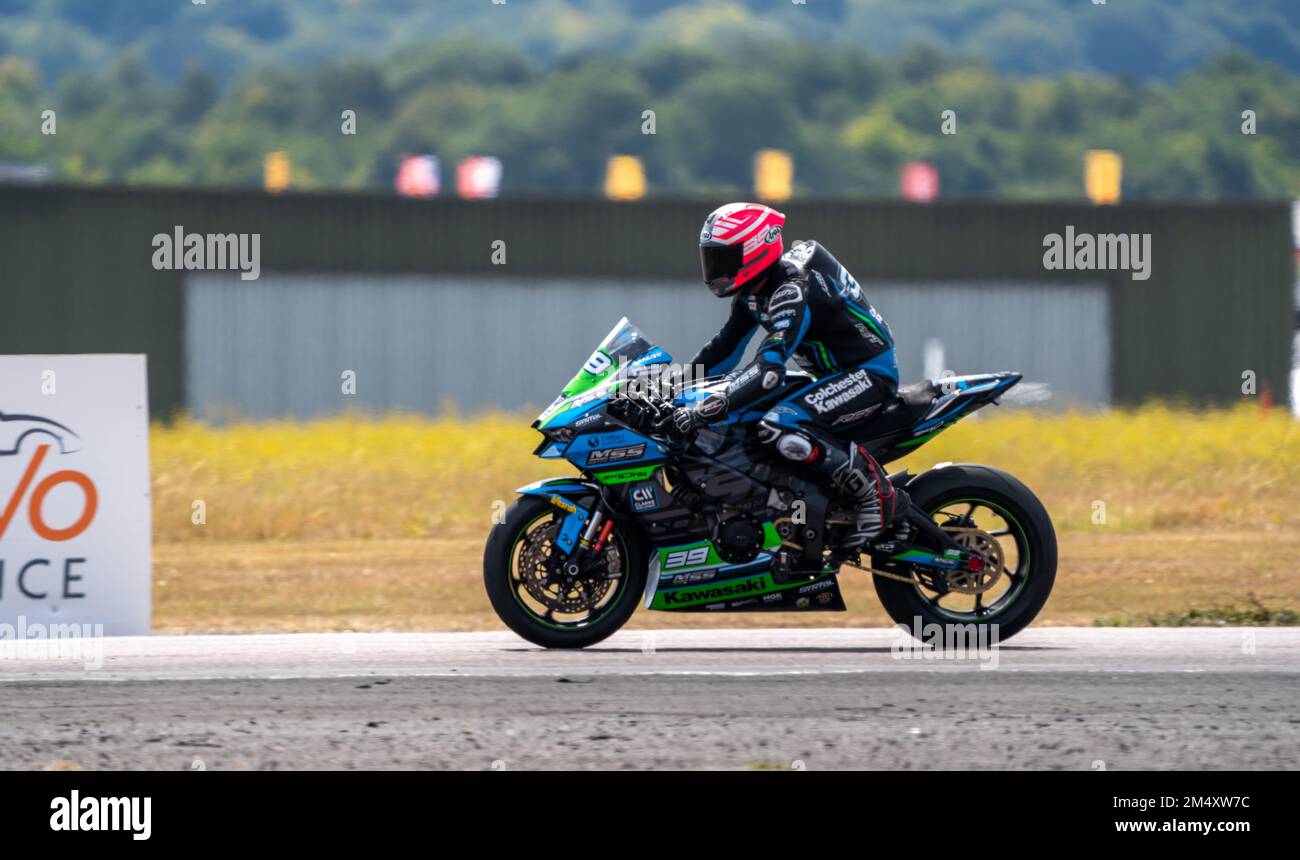 British Super Bikes Thruxton Race Circuit Sunday Race Day Stock Photo ...