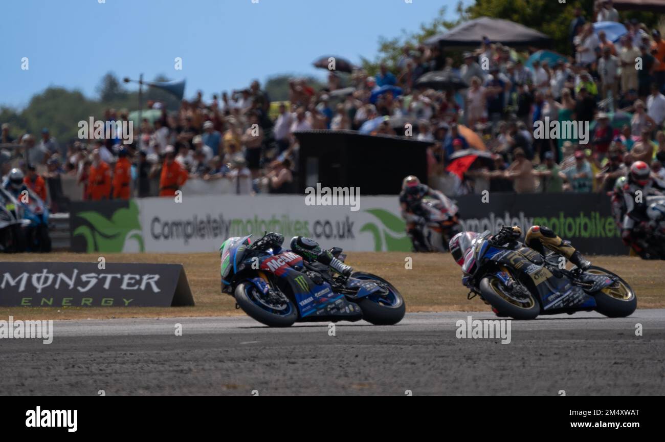 British Super Bikes Thruxton Race Circuit Sunday Race Day Stock Photo ...