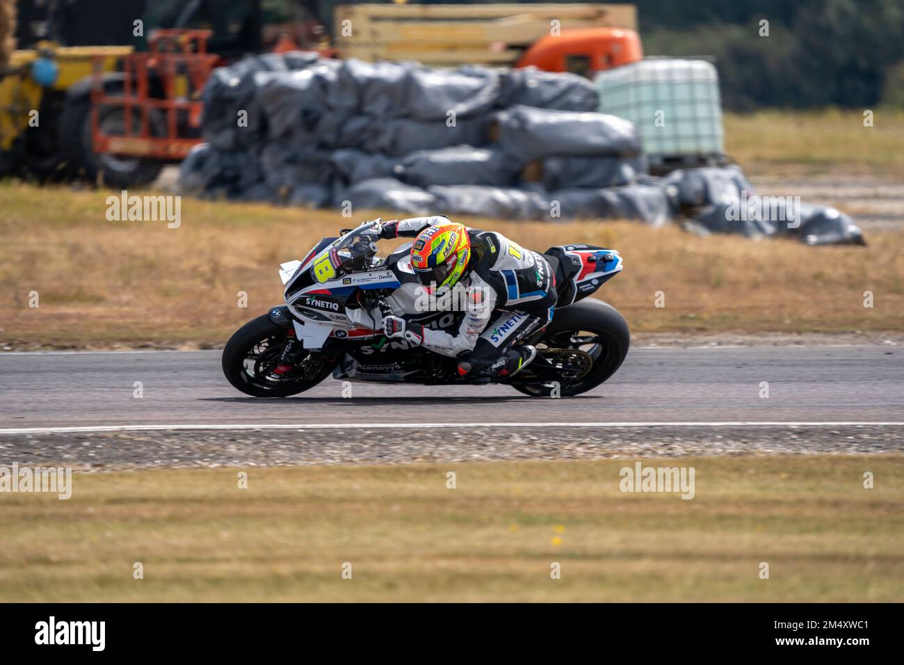 British Super Bikes Thruxton Race Circuit Sunday Race Day Stock Photo ...