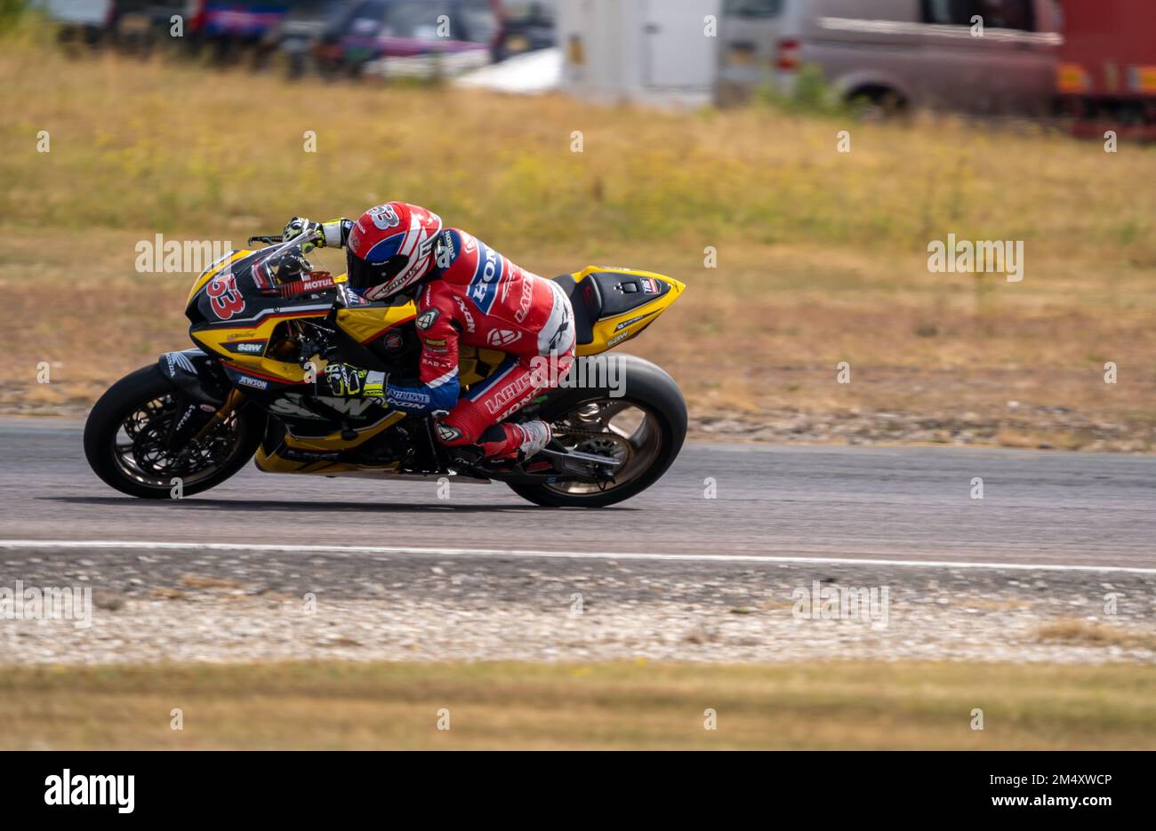 British Super Bikes Thruxton Race Circuit Sunday Race Day Stock Photo ...