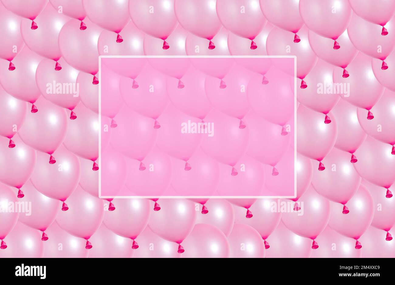 pink balloon background with card as copy space, creative holiday