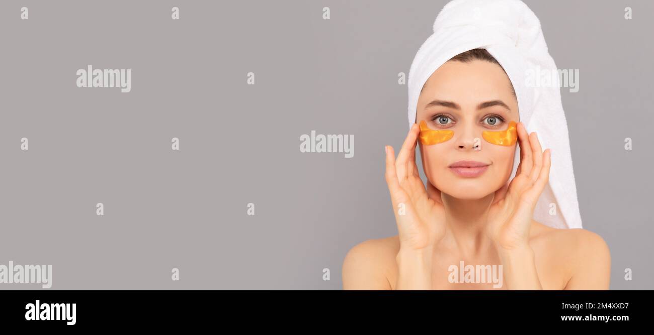 Eye patches, patch under eyes. care for your beauty. girl reduce eye