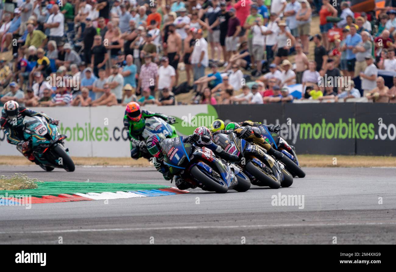 British Super Bikes Thruxton Race Circuit Sunday Race Day Stock Photo ...