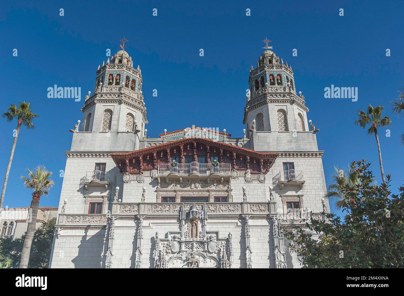 November 14, 2011, San Simeon, CA, USA: Exterior of the opulent Hearst Castle in San Simeon, CA. Stock Photo