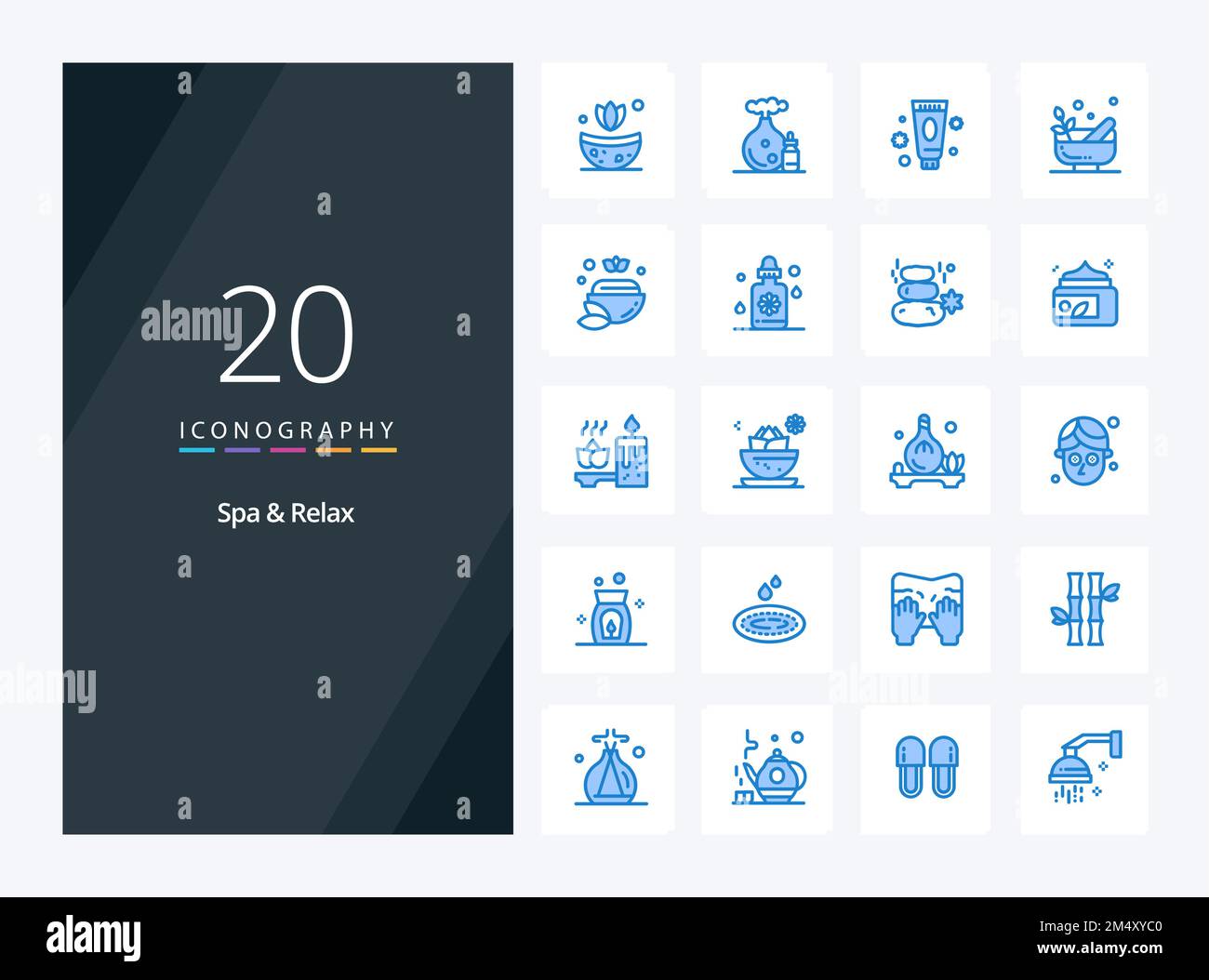 20 Spa And Relax Blue Color icon for presentation Stock Vector