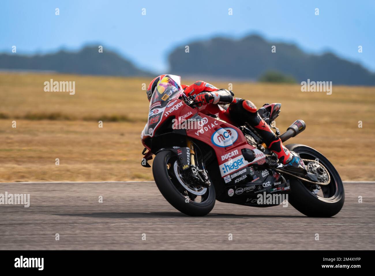 British Super Bikes Thruxton Race Circuit Sunday Race Day Stock Photo ...