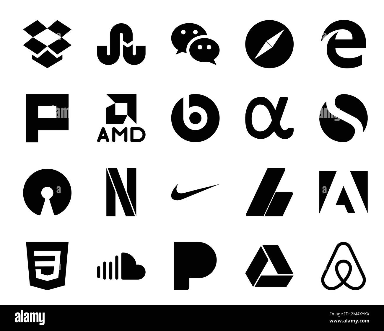 20 Social Media Icon Pack Including adobe. adsense. amd. nike. open