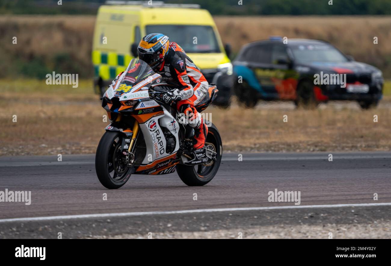 British Super Bikes Thruxton Race Circuit Sunday Race Day Stock Photo ...