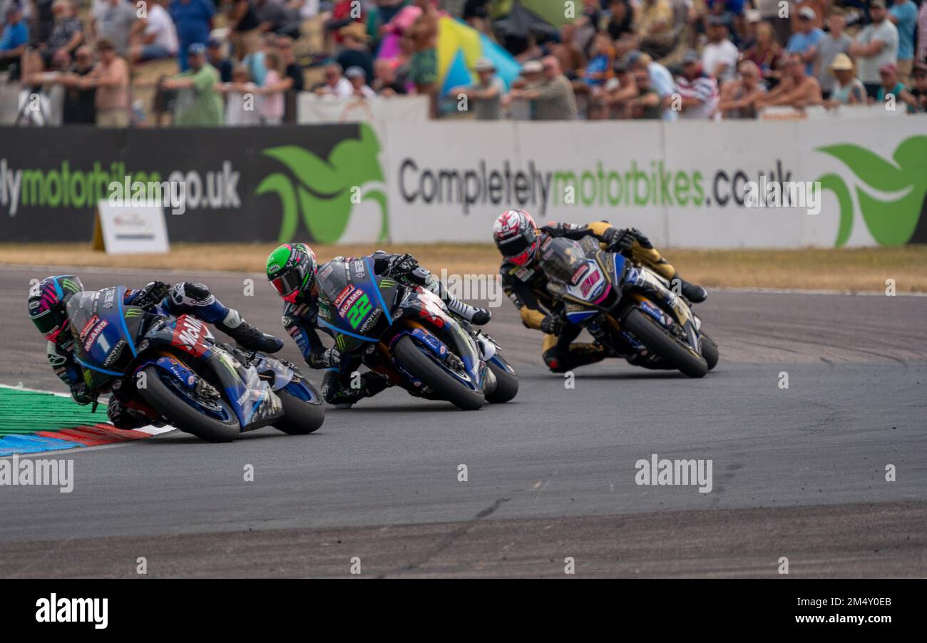 British Super Bikes Thruxton Race Circuit Sunday Race Day Stock Photo ...