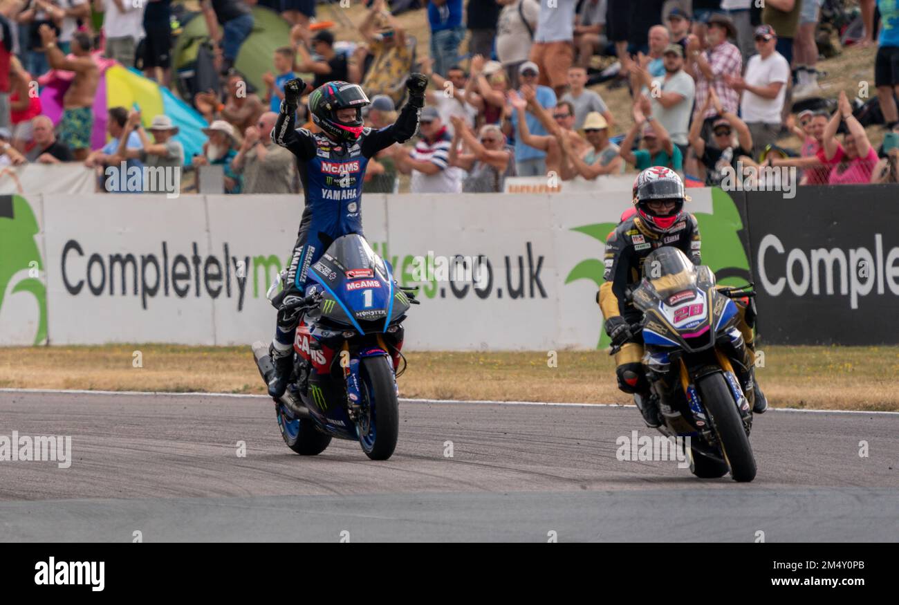British Super Bikes Thruxton Race Circuit Sunday Race Day Stock Photo ...