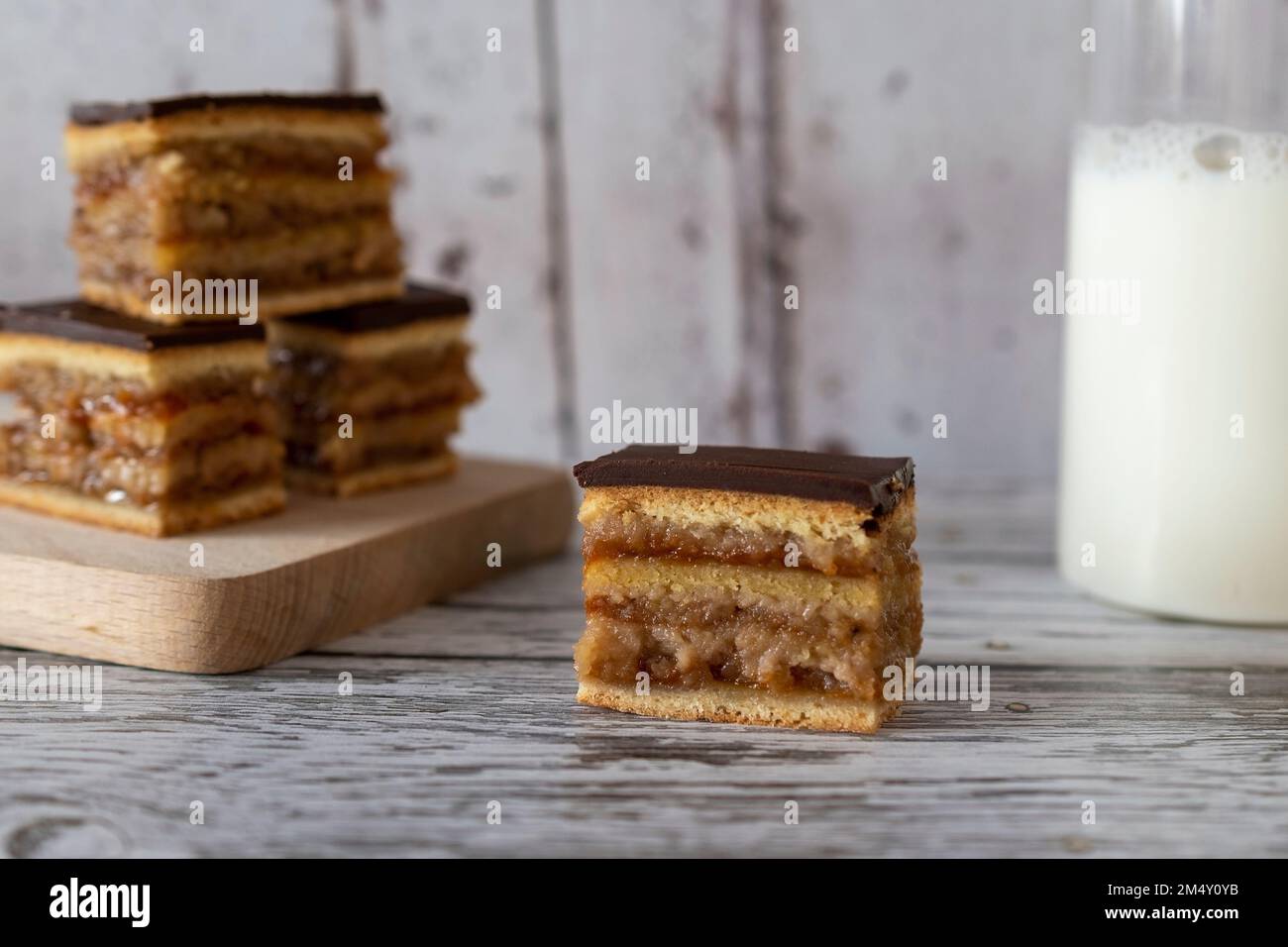 Gerbeaud chocolate-marmalade cake Stock Photo