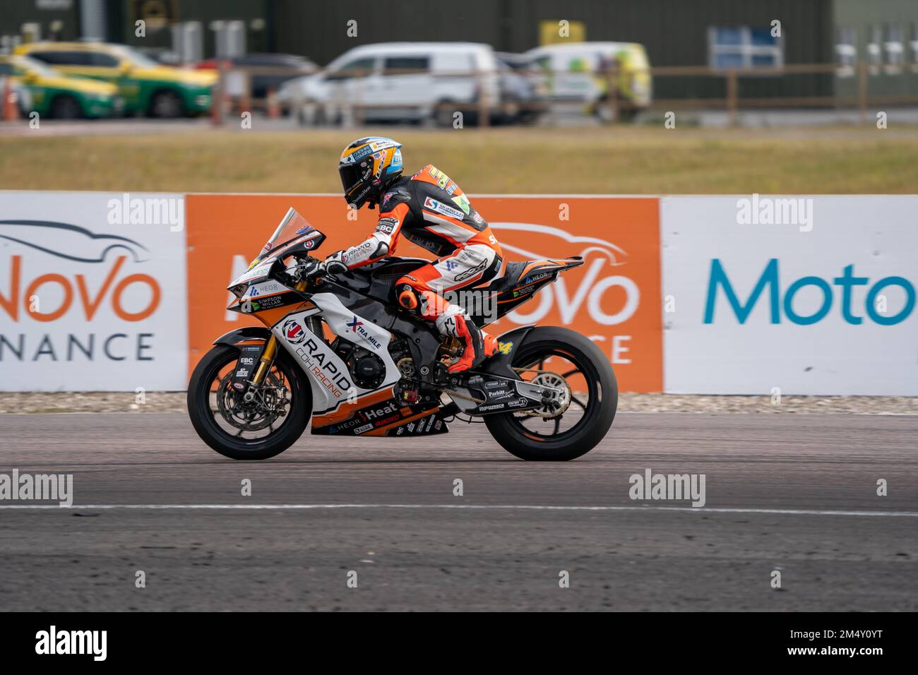 British Super Bikes Thruxton Race Circuit Sunday Race Day Stock Photo ...