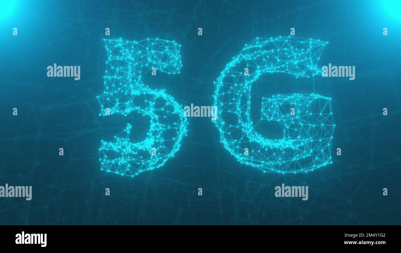 5g technology background. Computer generated 3d render Stock Photo