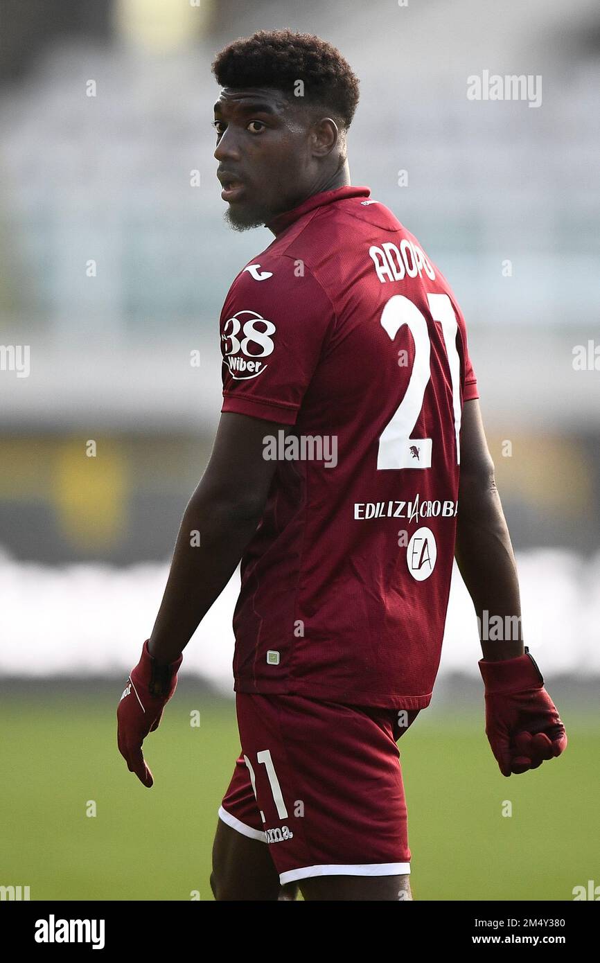 Turin, Italy. 23 December 2022. Michel Adopo of Torino FC looks on during  the friendly football match between Torino FC and US Cremonese. Credit:  Nicolò CampoAlamy Live News Stock Photo - Alamy