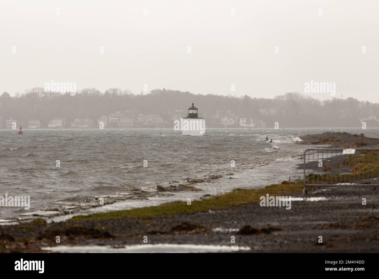 Dec. 23, 2022. Salem, MA. Ocean flooding at the Salem Maritime National