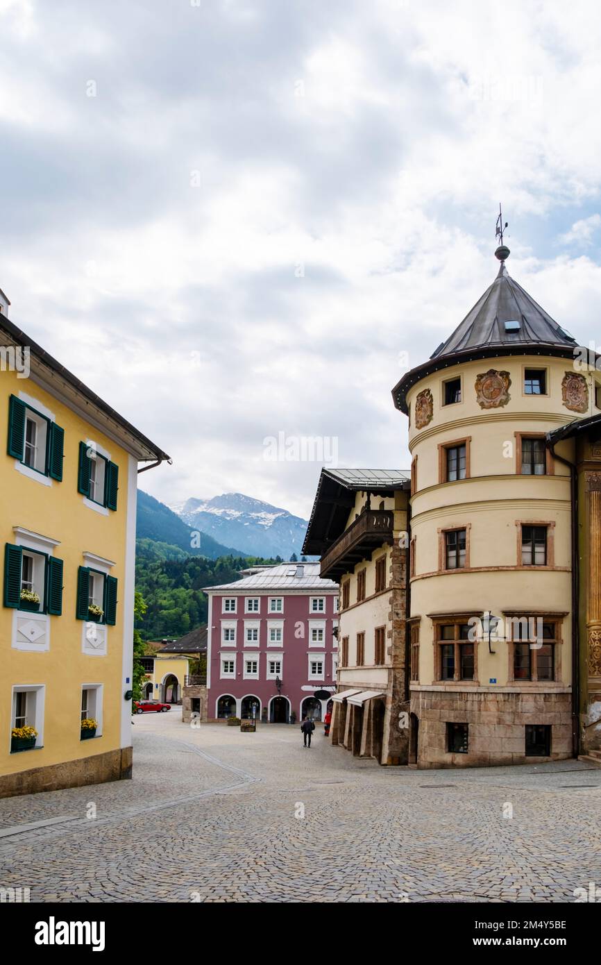 Downtown of Berchtesgaden, famous historic town in Nationalpark
