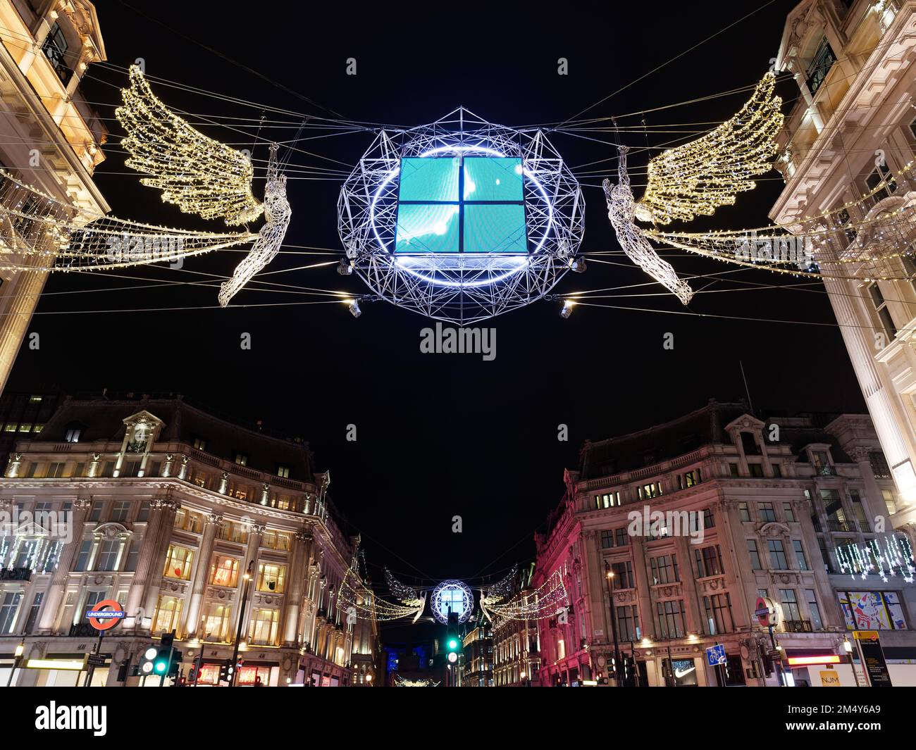 Spirits of Christmas aka Angels suspended above Regent Street as part
