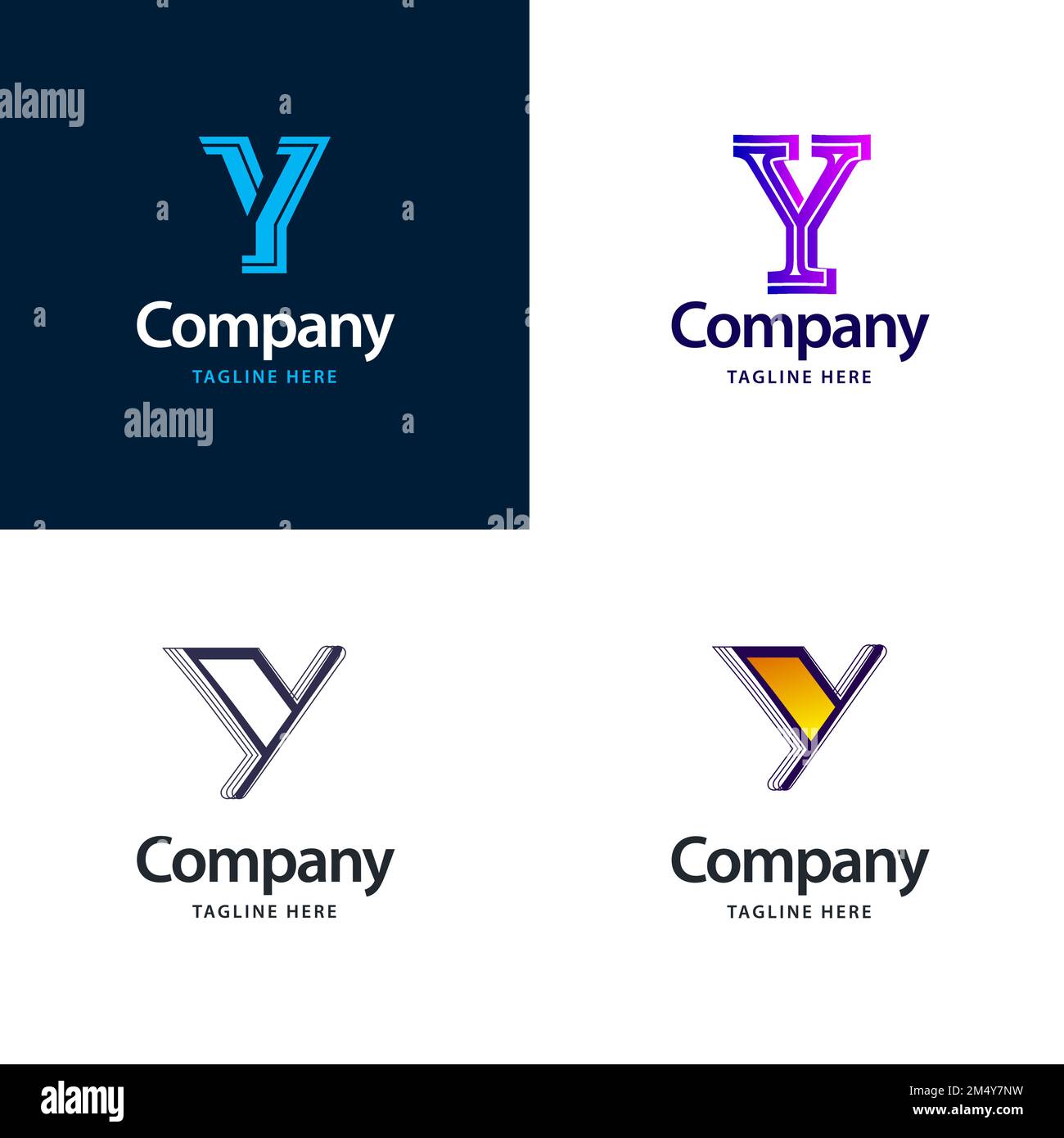 Letter Y Big Logo Pack Design Creative Modern logos design for your business Stock Vector Image
