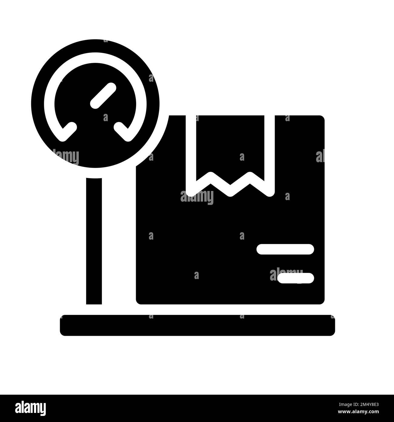 Weighing parcel for shipping black glyph icon Stock Vector Image & Art ...